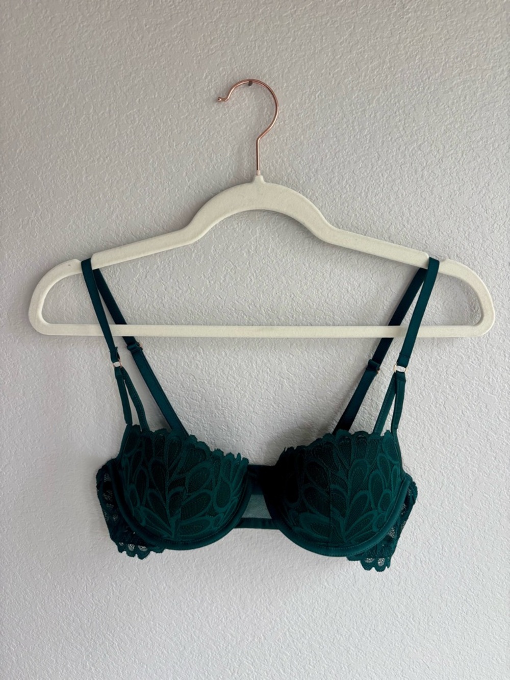 Savage X Fenty Emerald Green Lace Balconette Lightly Lined Bra